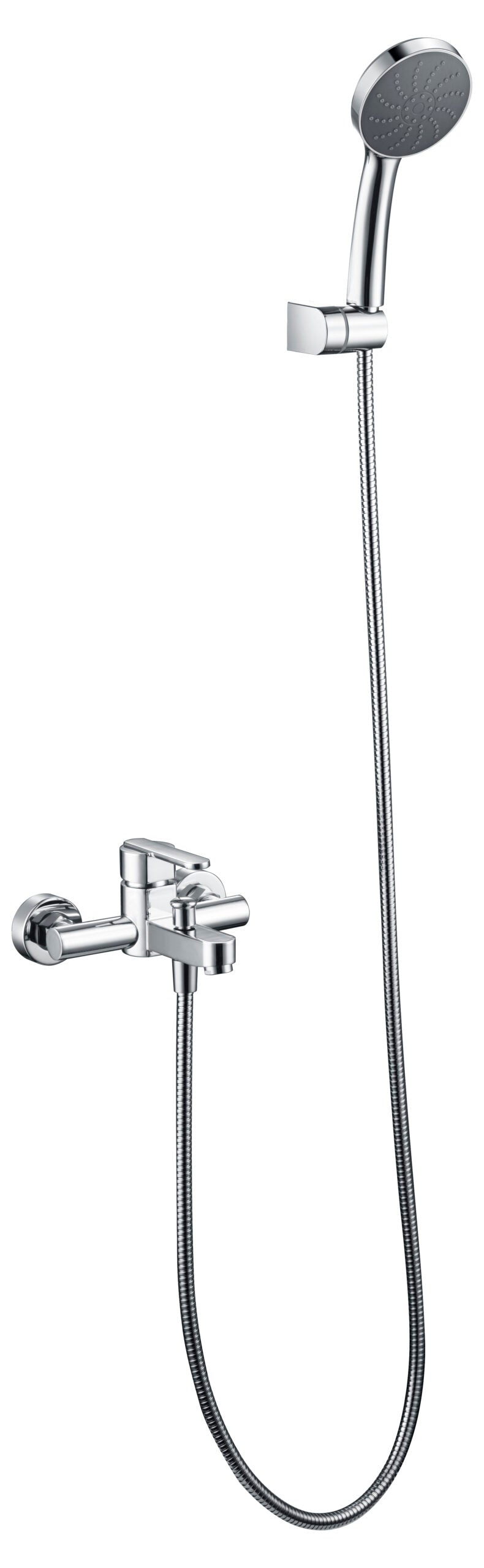 Chrome Single Handle Shower Set Modern Minimalist Design, view 2