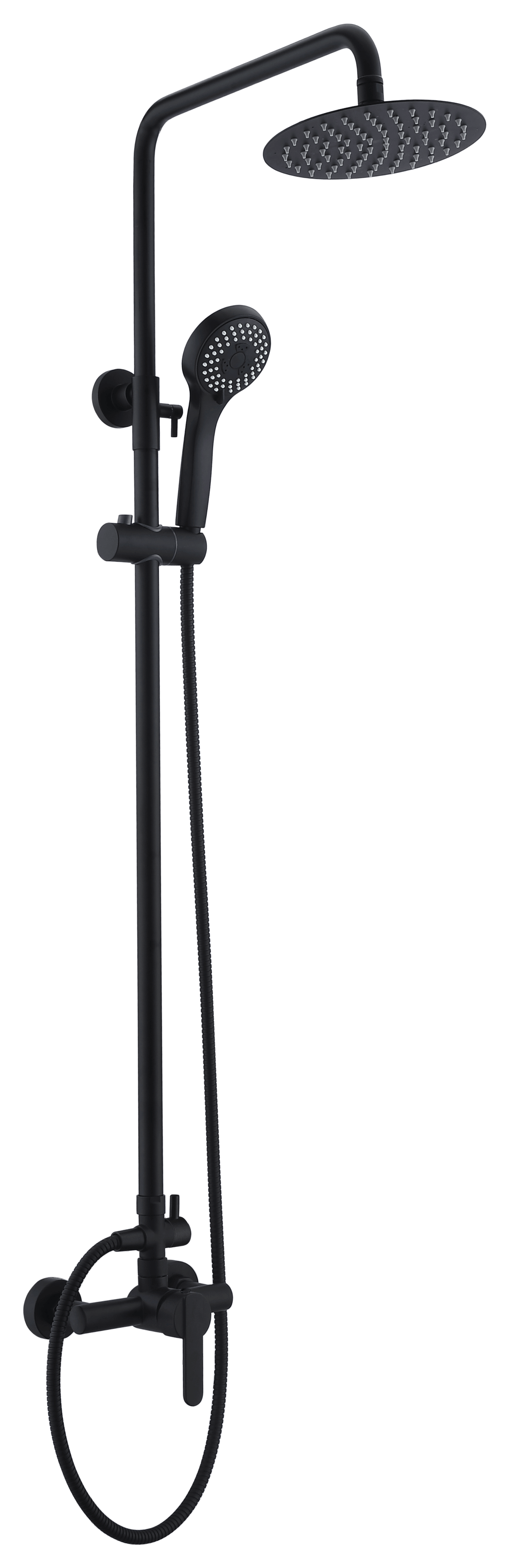 Conjunto de ducha monomando Roma negro mate | IMEX
