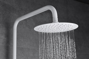 Matte White Single Handle Shower Set Modern Design, detail view
