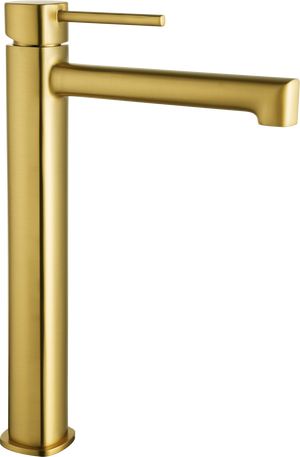 Toscana Brushed Gold Tall Single Lever Basin Mixer, view 5