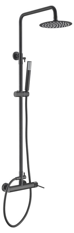 Matte Black Single Handle Shower Set Modern Design, view 2