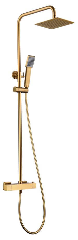 Brushed Gold Thermostatic Shower Set Modern Design, view 2