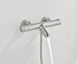 Bless Brushed Nickel Thermostatic Bath and Shower Kit, view 2