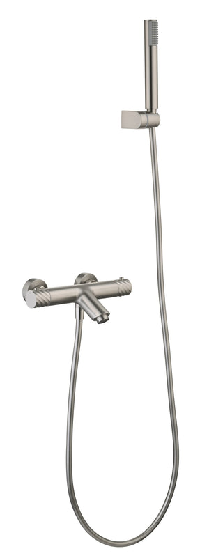 Bless Brushed Nickel Thermostatic Bath and Shower Kit, main product view