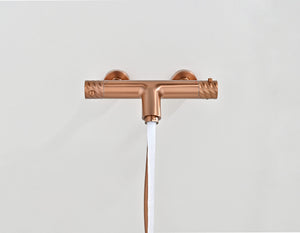 Bless Brushed Rose Gold Thermostatic Bath and Shower Kit, view 2