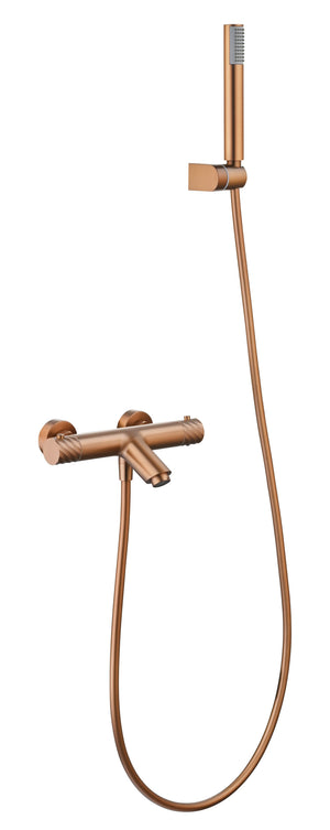 Bless Brushed Rose Gold Thermostatic Bath and Shower Kit, main product view