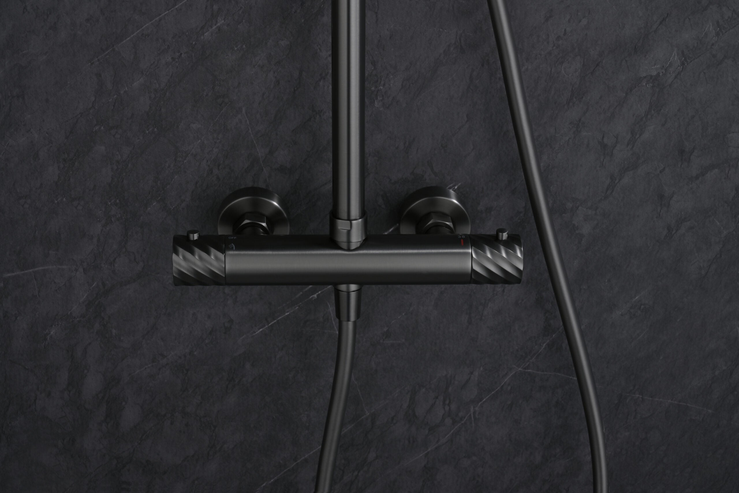 Bless Black Gun Metal Thermostatic Shower Set, view 2