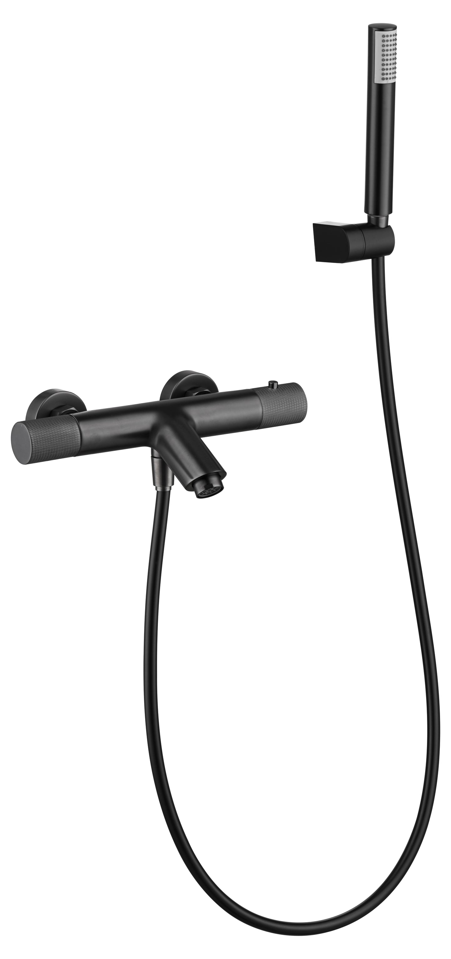 Grifo termostático para baño/ducha, color negro, metal engomado | IMEX