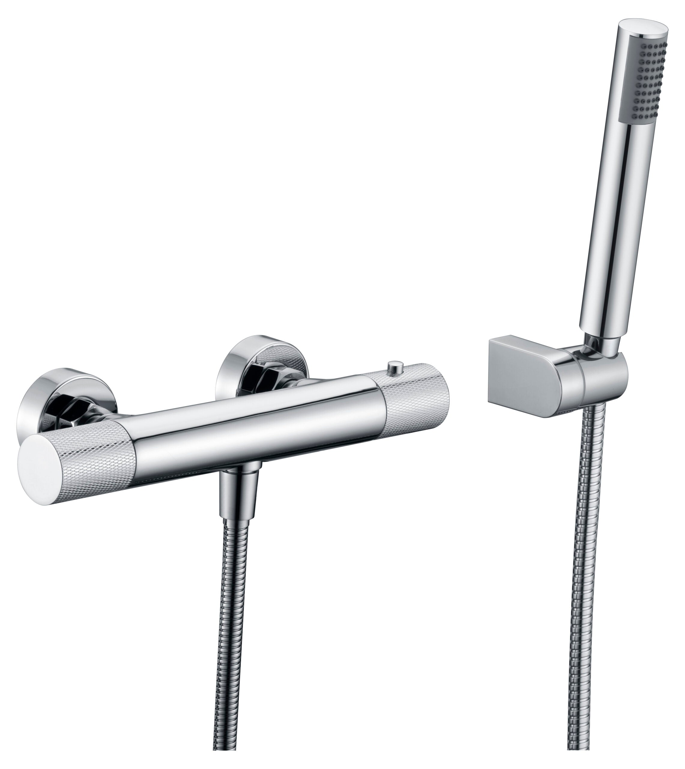 Chrome Thermostatic Shower Faucet Set Modern Design, view 2