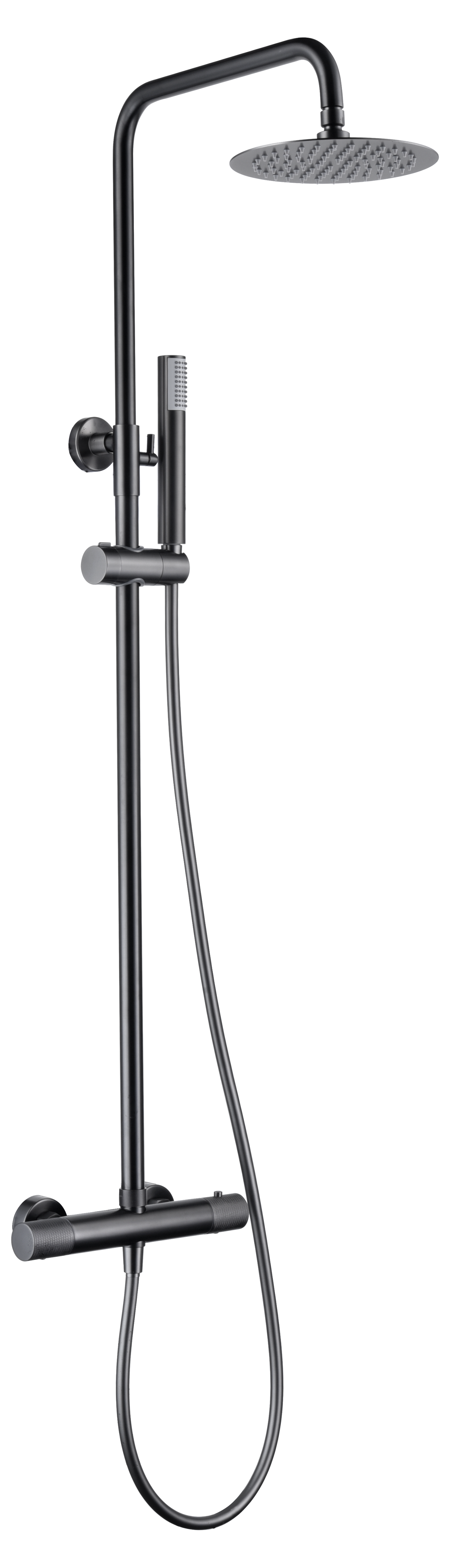 Conjunto de ducha termostático Line Black Gun Metal | IMEX