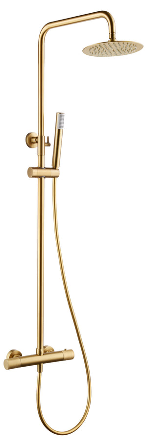 Brushed Gold Thermostatic Shower Set Modern Design, view 7