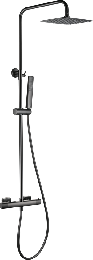 Firenze Black Gun Metal Thermostatic Shower Set, main product view