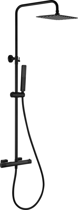 Firenze Matte Black Thermostatic Shower Set, main product view