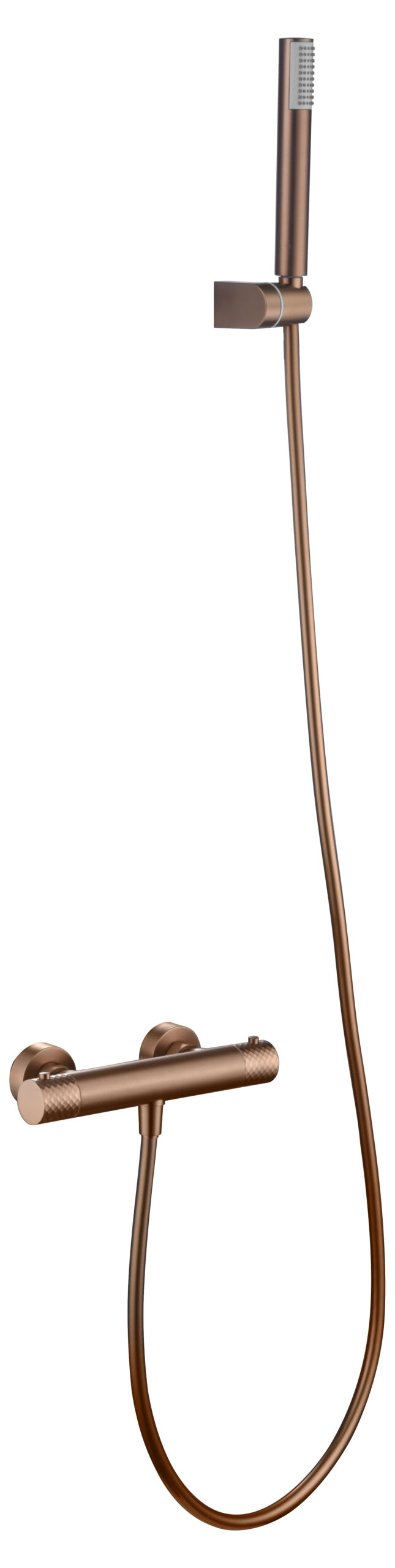 Kit de ducha termostático Génova oro rosa cepillado | IMEX