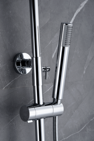 Chrome Thermostatic Shower Set with Temperature Control, handle detail