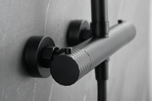 Matte Black Thermostatic Shower Set Genova, mixer detail