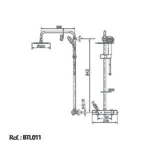 Chrome Thermostatic Shower Set with Column Design, view 3