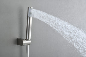 Monza Brushed Nickel Thermostatic Shower Bath Kit, handle detail