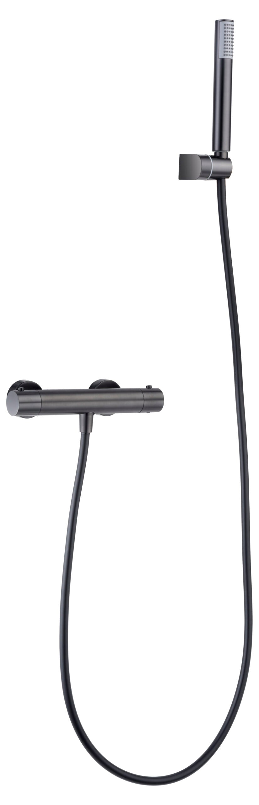 Gun Metal Black Thermostatic Shower Kit Contemporary Design, view 2