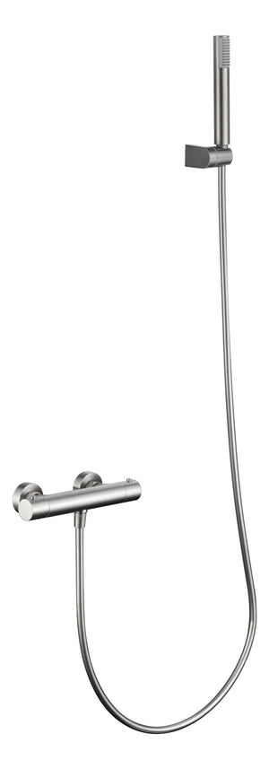 Brushed Nickel Thermostatic Shower Kit Modern Design, view 2