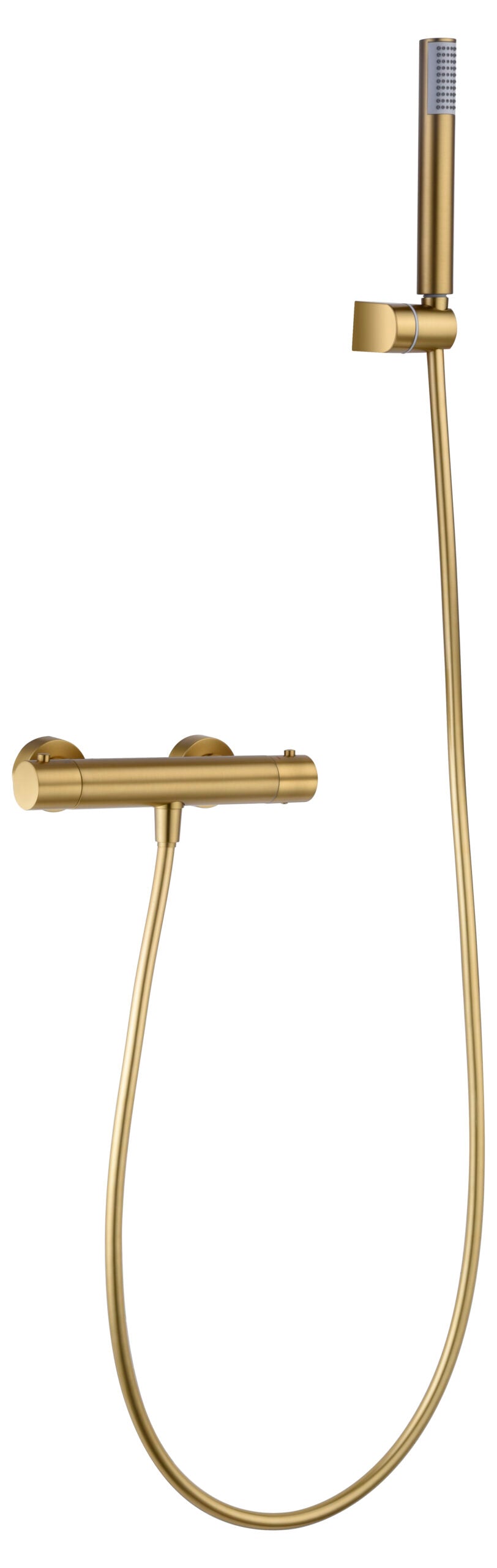 Brushed Gold Thermostatic Shower Set with Temperature Control, view 2