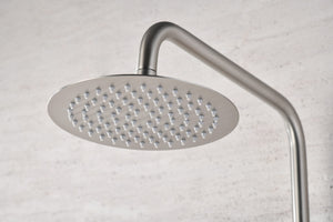Brushed Nickel Thermostatic Shower Set Monza, rain head detail
