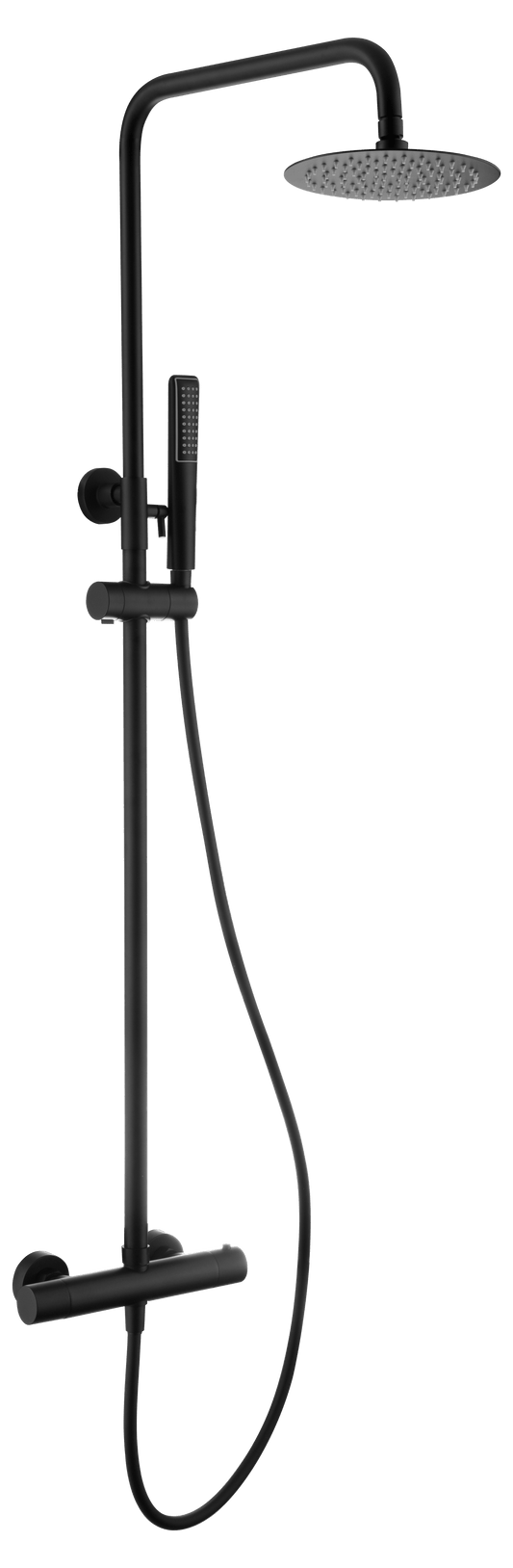 Conjunto de ducha termostático Naples Negro Mate | IMEX