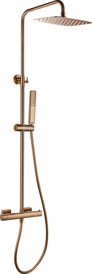 Toscana Brushed Rose Gold Thermostatic Shower Set, main product view