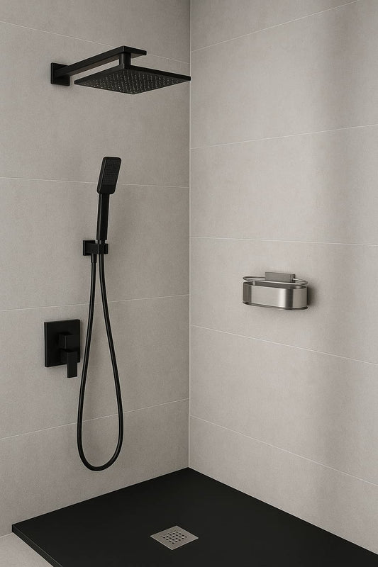 Bela Premium Black Shower Tray Slate Texture - 70x70 cm - Platos de ducha