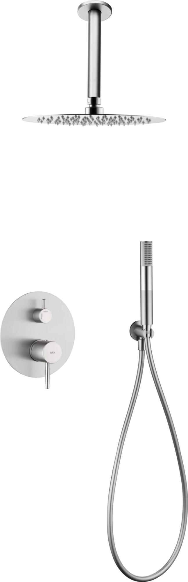 Conjunto Ducha Monomando Empotrado Tívoli Níquel Cepillado