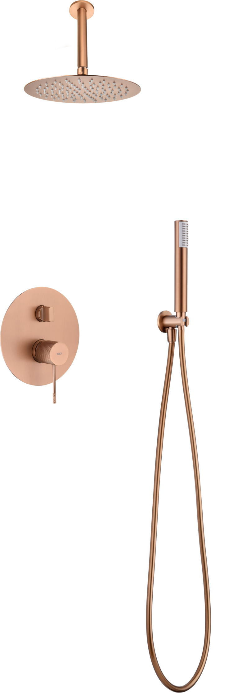 Conjunto Ducha Monomando Empotrado Top Oro Rosa Cepillado