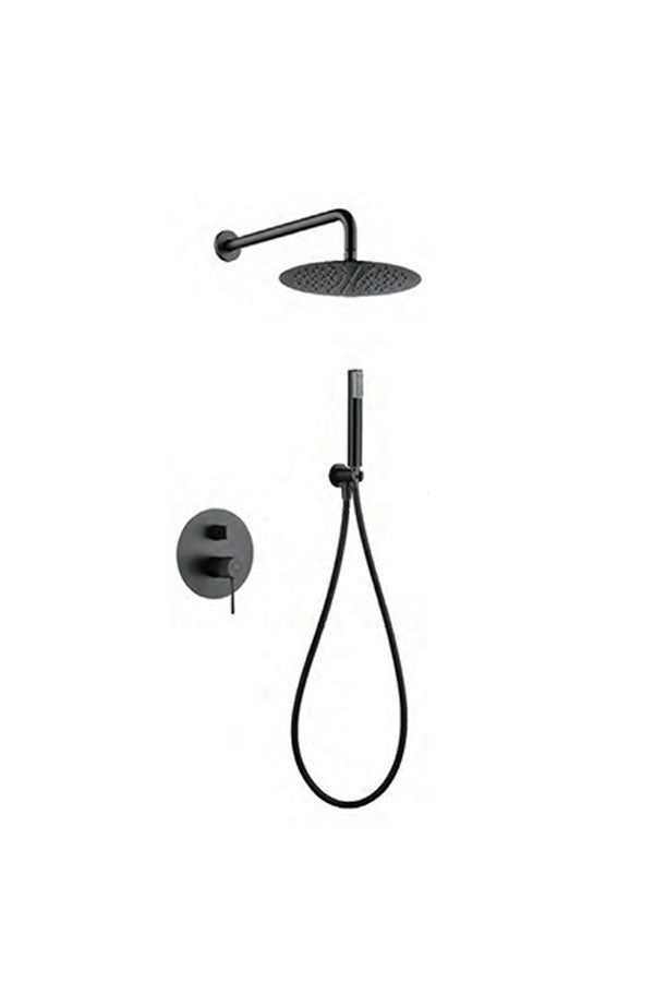 Black Gum Metal Single-Lever Built-In Shower Set, view 2