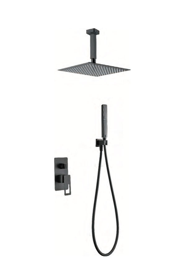 Matte Black Single Handle Built-in Shower Set, view 2