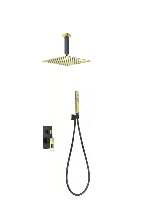 Black Gold Gloss Built-in Single Lever Shower Set, view 2