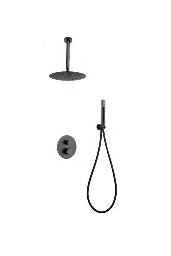 Black Gun Metal Thermostatic Built-in Shower Set, view 2