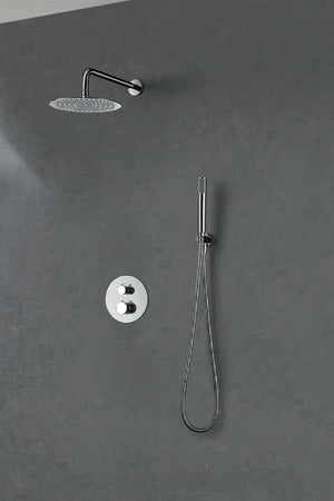 Chrome Thermostatic Built-in Shower Set with Temperature Control, view 2