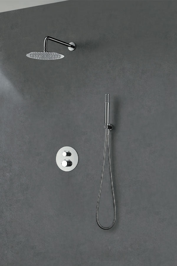 Chrome Thermostatic Built-in Shower Set with Temperature Control, view 2