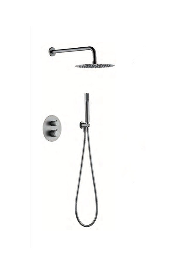 Brushed Nickel Thermostatic Built-In Shower Set, view 2