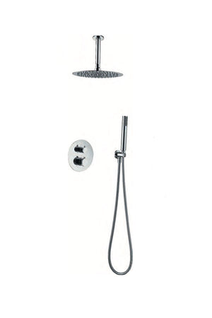 Chrome Thermostatic Built-In Shower Set Modern Design, view 2