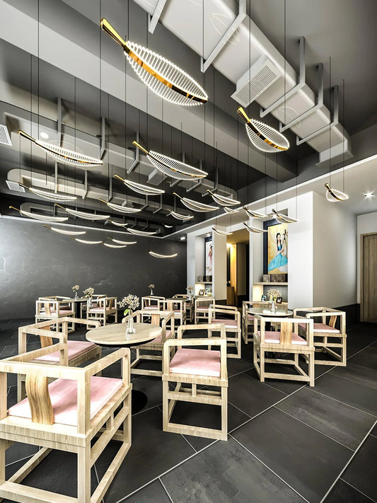 Lámpara colgante moderna en espiral con LED