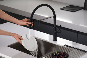 Sena Matte Black Kitchen Faucet Modern Design, view 3