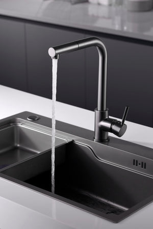 Malta Black Gun Metal Kitchen Faucet Modern Design, view 3