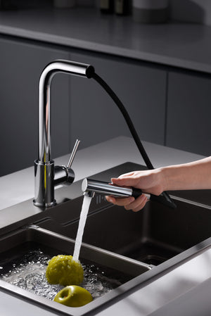 Malta Chrome Kitchen Faucet Modern Design, view 3
