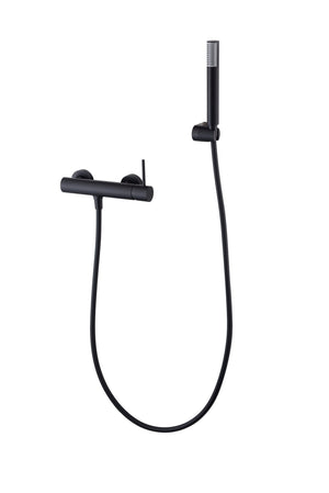 Monza Matte Black Shower Kit Single Lever, view 2