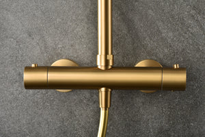 Monza Brushed Gold Thermostatic Shower Set, view 4
