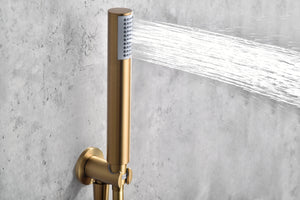 Monza Brushed Gold Built-in Thermostatic Shower Set, view 5