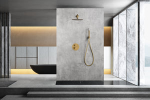 Monza Brushed Gold Built-in Thermostatic Shower Set, view 4