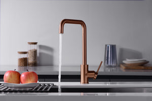 Brushed Rose Gold Kitchen Faucet Modern Design, view 3