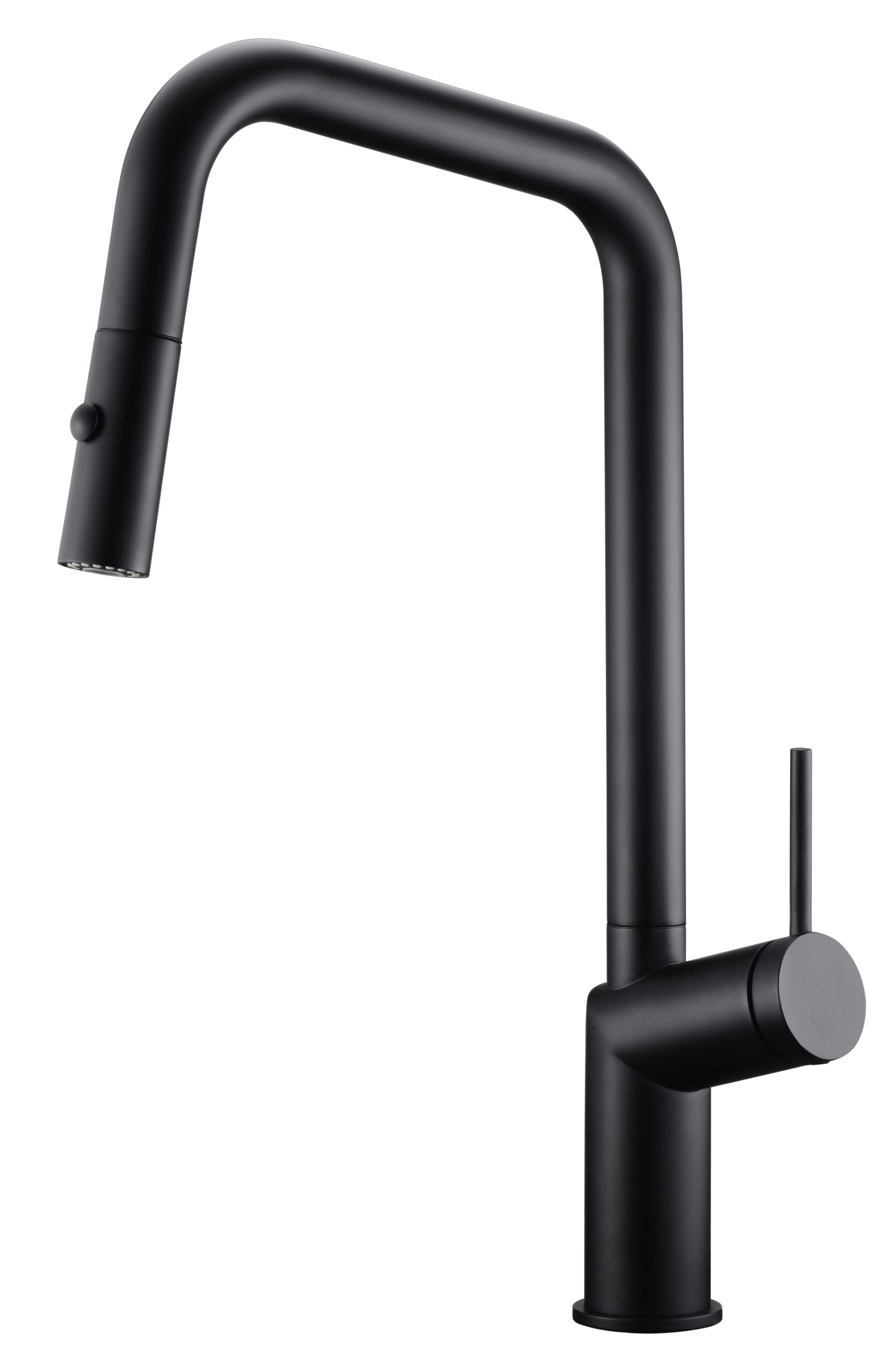 Matte Black Kitchen Faucet Modern Minimalist Design, view 2