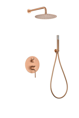 Brushed Rose Gold Built-In Shower Set Single Lever, view 2